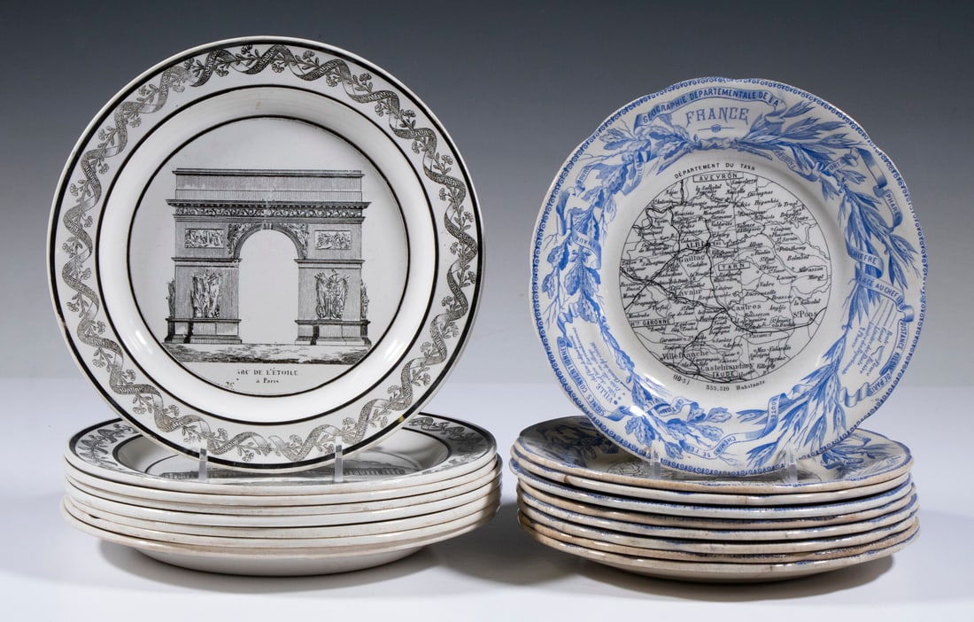 (17) EARLY FRENCH TRANSFERWARE PLATES (1 of 4)