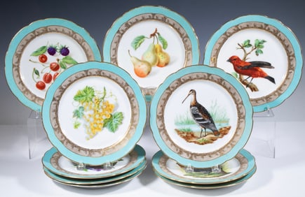 (10) EDOUARD HONORE PARIS PORCELAIN PLATES