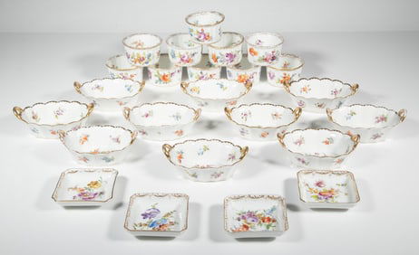 (24) DRESDEN PORCELAIN CONDIMENT DISHES