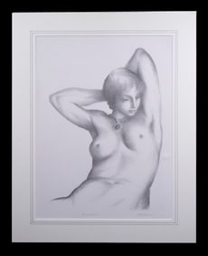 PENCIL STUDY OF NUDE, ILLEGIBLY SIGNED, CIRCA 1930