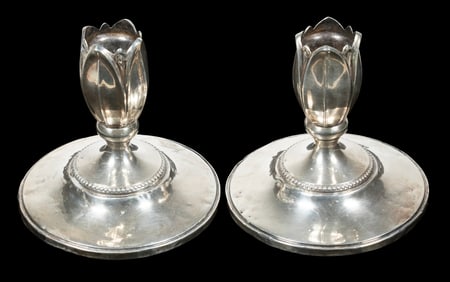 PR FISHER STERLING CANDLESTICKS