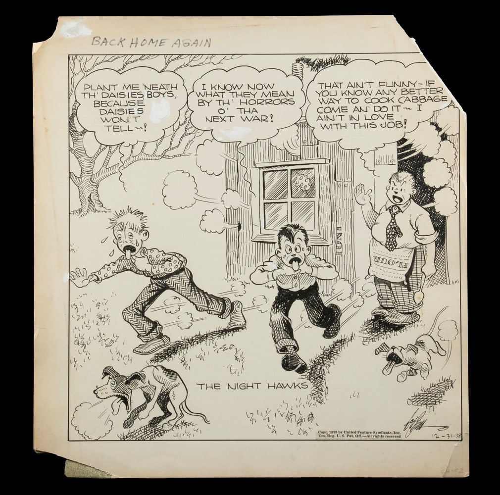 COMIC STRIP ART 1938 "BACK HOME AGAIN" BY ED DODD (1902-1991) (1 of 2)