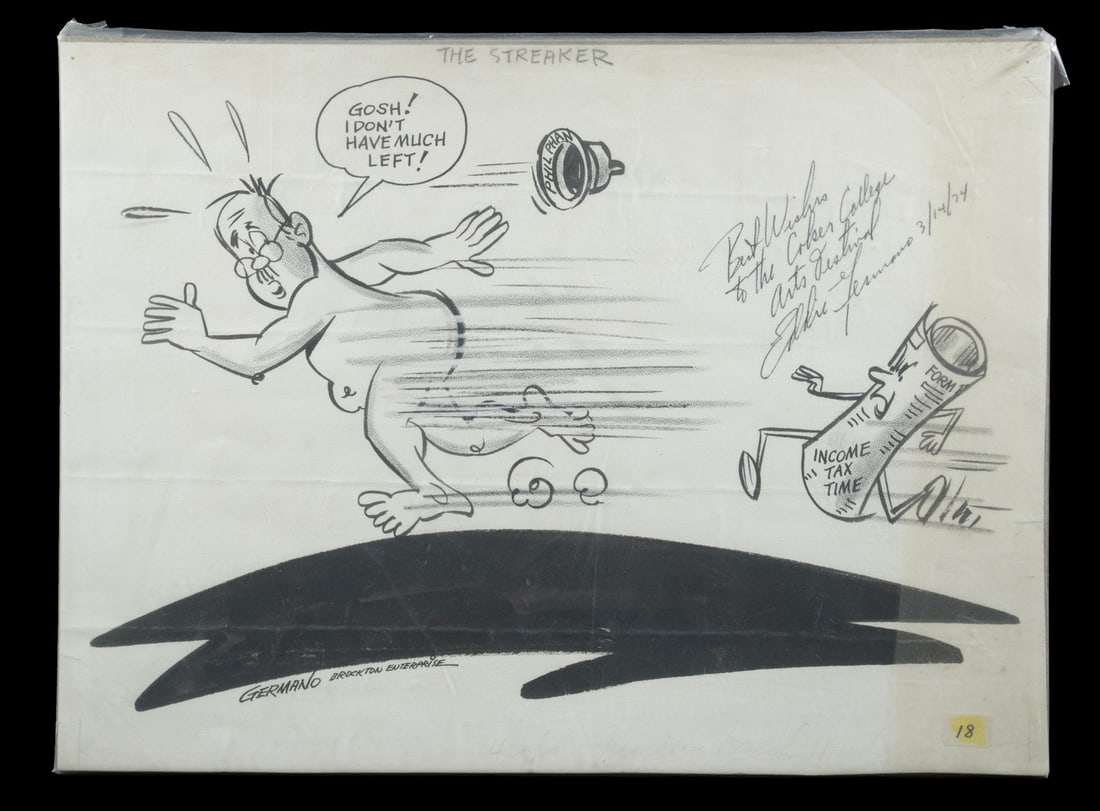 COMIC STRIP ART, UNDATED, "THE STREAKER" BY EDDY GERMANO (1 of 2)