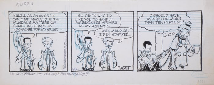 COMIC STRIP ART 1982 "KUDZU" BY DOUG MARLETTE (1949-2007)