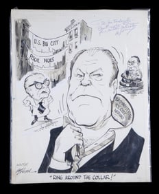CARTOON ART 1975 US POLITICS BY HY ROSEN (1923-2011)