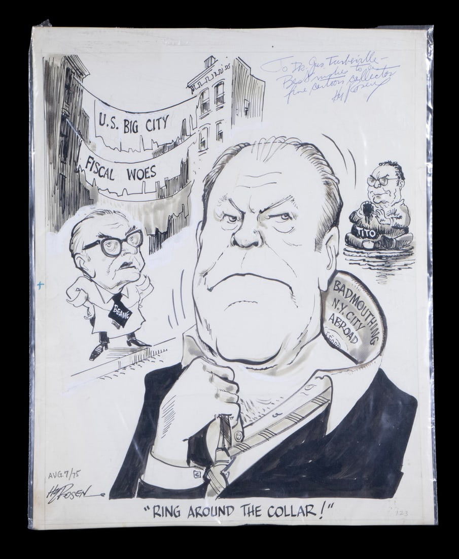 CARTOON ART 1975 US POLITICS BY HY ROSEN (1923-2011) (1 of 3)