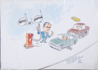 NIXON POLITICAL CARTOON BY DON MOORE (1918-1992)