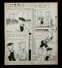 COMIC STRIP ART, 1949, "WILLIE", BY LEONARD SANSONE (1917-1963)