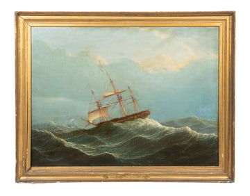 18TH C. MARINE PAINTING AMERICAN REVOLUTION