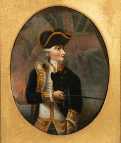 PERIOD 18TH C. PORTRAIT OF ADMIRAL LORD ROMNEY, ROYAL NAVY