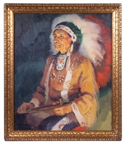 PORTRIAT OF SIOUX INDIAN CHIEF