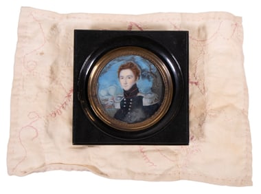 CIRCA 1800 MINIATURE PORTRAIT OF A GERMAN OFFICER