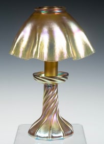 TIFFANY STUDIOS FAVRILE GLASS CANDLE LAMP