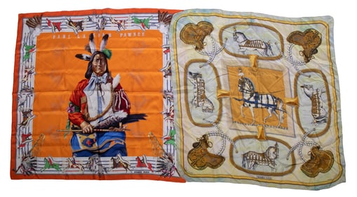 (2) HERMES SCARVES IN BOXES