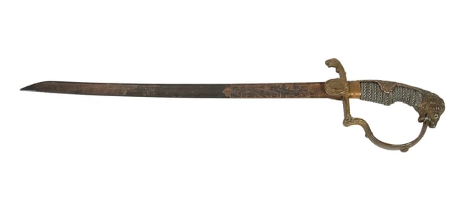 GERMAN LIONHEAD SABER W/ BROKEN BLADE