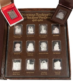 (14) HAMILTON MINT NORMAN ROCKWELL SILVER INGOTS