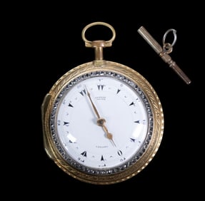 OTTOMAN FUSEE POCKET WATCH WITH KEY, GEORGE PRIOR