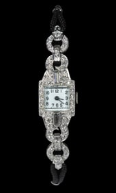 VINTAGE DIAMOND AND PLATINUM OPERA LADIES WATCH