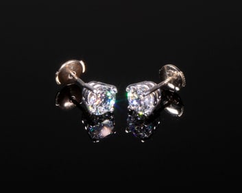 PR 14K GOLD DIAMOND STUD EARRINGS