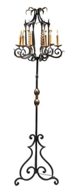 HOLLYWOOD IRON SPANISH STYLE 6 LIGHT FLOOR LAMP
