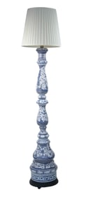 PORTUGUESE BLUE AND WHITE POTTERY FLOOR LAMP