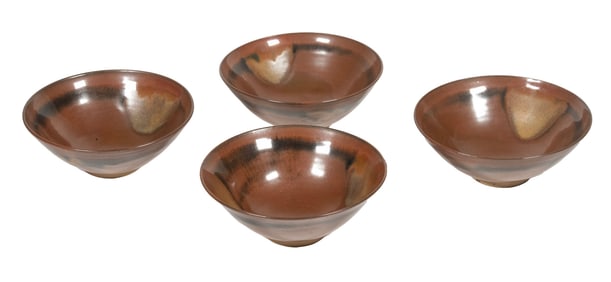 (4) GEORGE WILLIAM PETERSON III PORCELAIN BOWLS