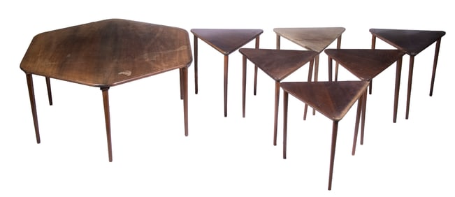 COFFEE TABLE & (6) SIDE TABLES