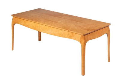MAPLE COFFEE TABLE BY DAVID MARGONELLI, EDGECOMB, ME