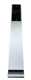 GLASS & CHROME TALL CLOCK, ATTRIB. TO PACE FURNITURE