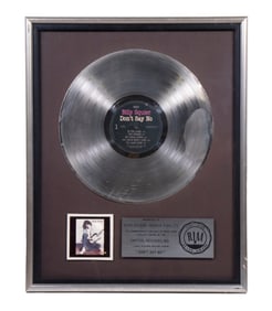 RIAA PLATINUM RECORD AWARD FOR "DON'T SAY NO" BILLY SQUIRE