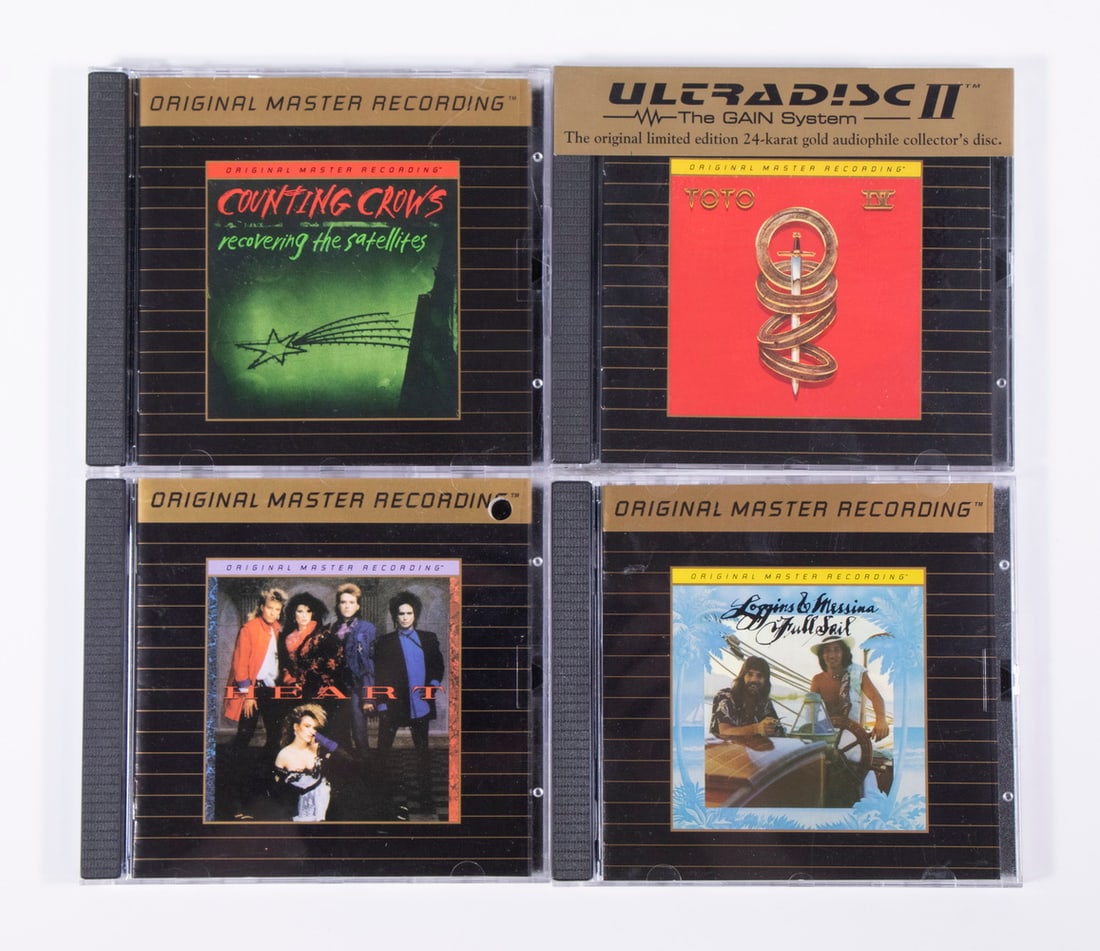 (4) ORIGINAL MASTER RECORDINGS (CD): HEART, LOGGINS & MESSINA "SAIL", TOTO "FOUR", COUNTING CROWS "RECOVERING THE SATELLITES" From the private collection of Herb Belkin, the former president of Mobile Fidelity Sound Lab.