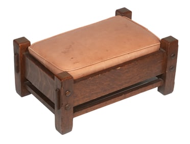 STICKLEY / QUAINT FURNITURE OAK FOOTSTOOL