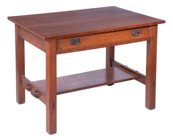L. & J.G. STICKLEY MISSION OAK LIBRARY TABLE