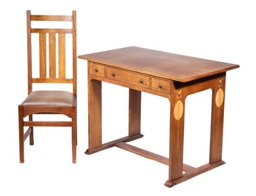 STICKLEY MISSION COLLECTION HARVEY ELLIS DESK & CHAIR