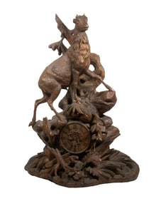 BLACK FOREST CARVED MANTEL CLOCK