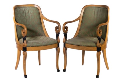 20TH C. PAIR OF BIEDERMEIER STYLE ARMCHAIRS
