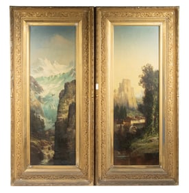 PAIR OF DRAMATIC VICTORIAN LANDSCAPE PAINTINGS, UNSIGNED
