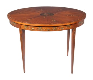 PAINT DECORATED ADAMS STYLE OVAL TEA TABLE