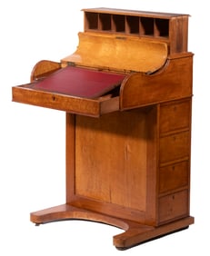 UNIQUE BIRDSEYE MAPLE DAVENPORT DESK