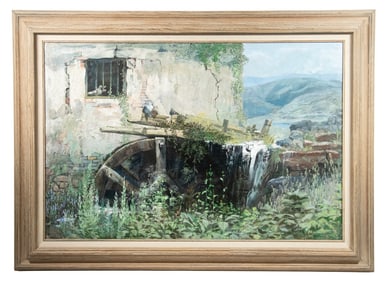 20TH C. RUSTIC LANDSCAPE -PAINTING