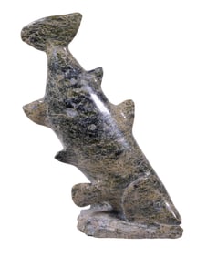 INUIT CARVED SALMON SCULPTURE