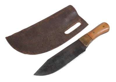 LATE 19TH C. BLACKFEET KNIFE, WITH ORIGINAL SCABBARD