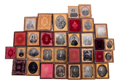 GROUP OF (25) 19TH C. CASED PHOTOS