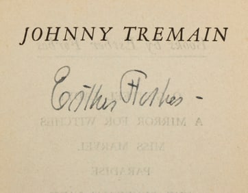 SIGNED FIRST EDITION "JOHNNY TREMAIN", 1943 NEWBERY AWARD WINNER