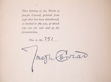 (18 VOL SET) JOSEPH CONRAD SIGNED LTD ED W/DJ'S
