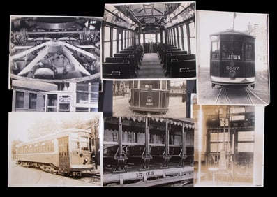 (25) ORIGINAL 8x10 PHOTOS CA 1910 MASS. TRANSIT TROLLEY CARS