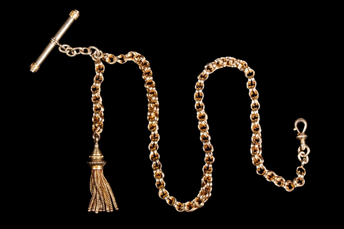 ANTIQUE 14K GOLD WATCH CHAIN (1 of 1)