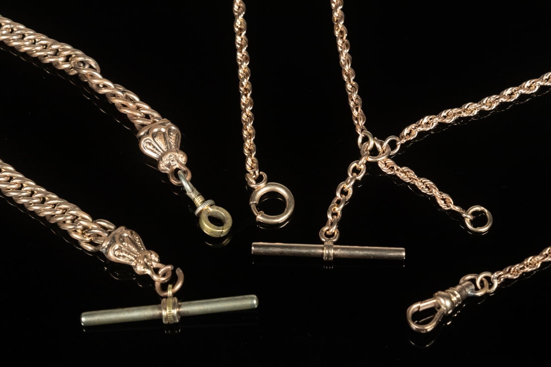 (2) VINTAGE GOLD FILLED WATCH CHAINS (1 of 2)