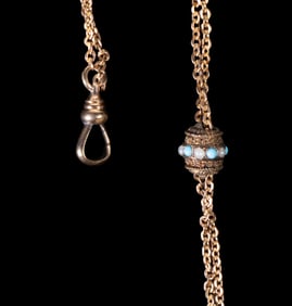 VICTORIAN 10K GOLD SLIED LADY'S WATCH CHAIN