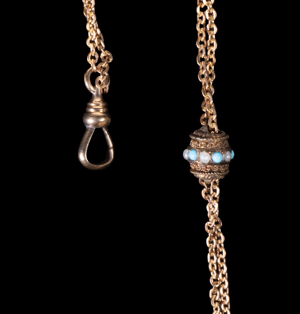 VICTORIAN 10K GOLD SLIED LADY'S WATCH CHAIN (1 of 1)